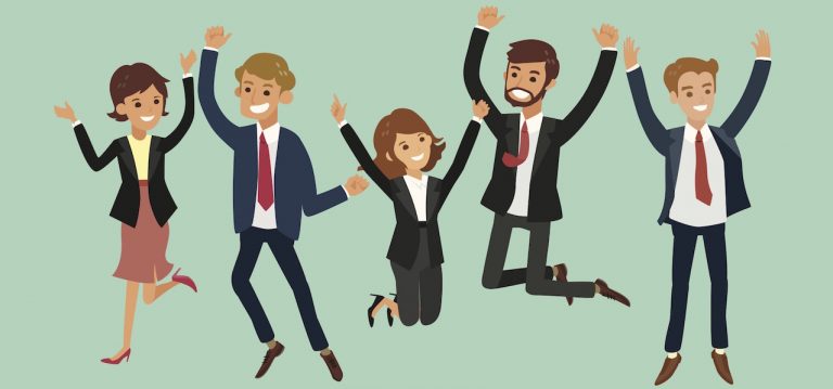 Internal Alignment post - happy coworkers